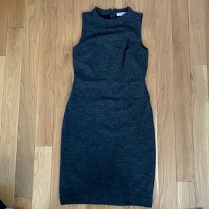 Sleeveless loft grey knit sweater dress